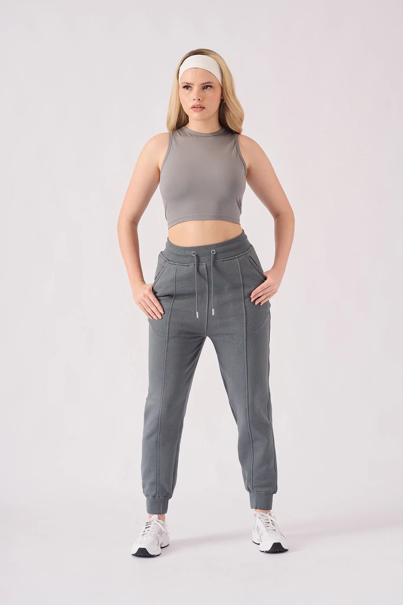 JMOJO Grey Tapered Stylish jogger pants for women