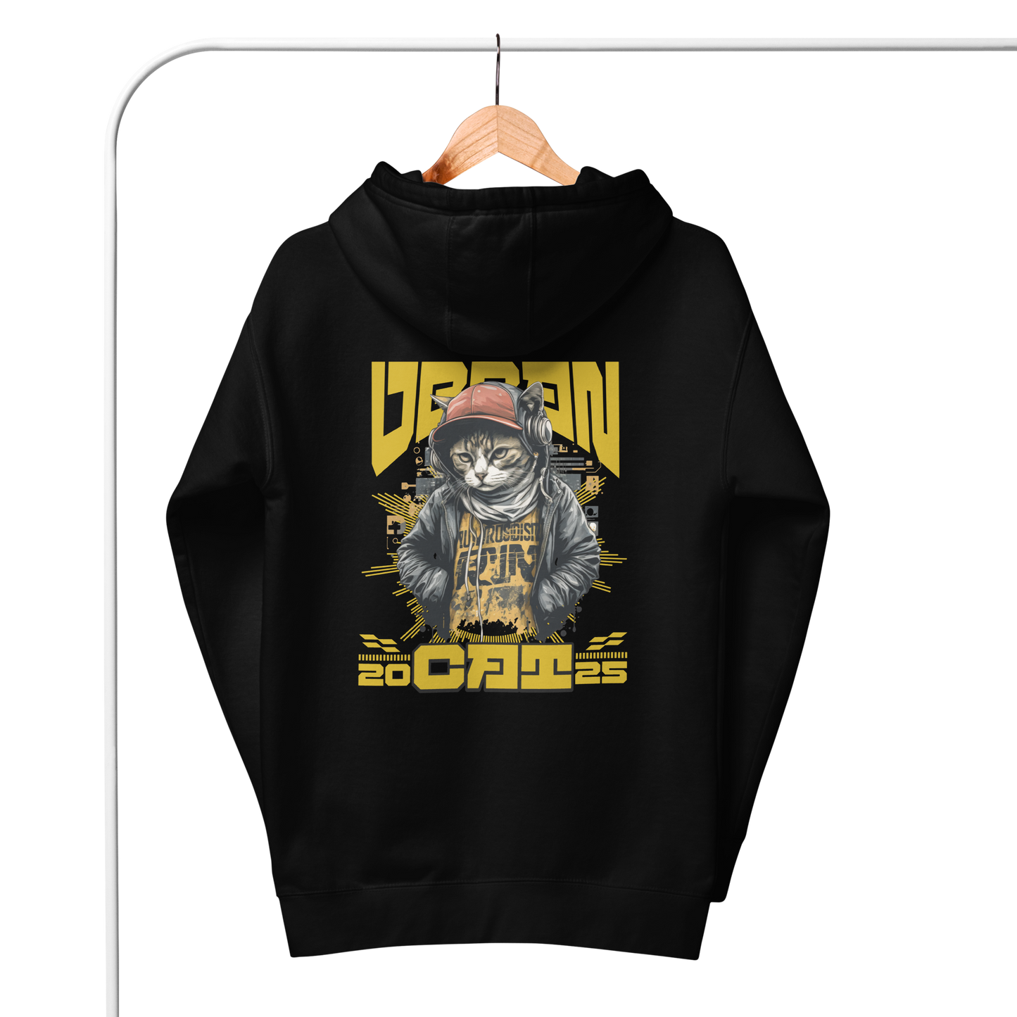 Urban Cat Funky unisex Hooded Sweatshirt